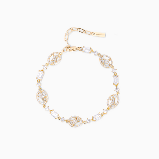 Gold signature Iced bracelet