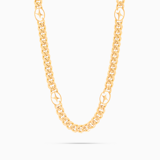 Chaîne Cuban link 8 mm Signature Dorée