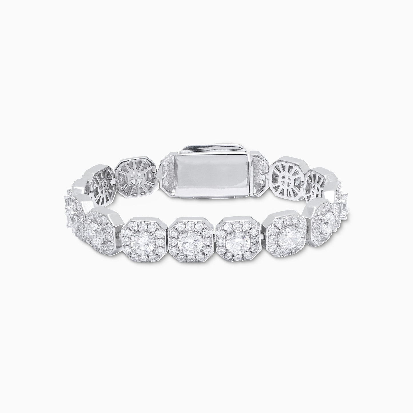 Pavé de brilliance bracelet 10mm silver