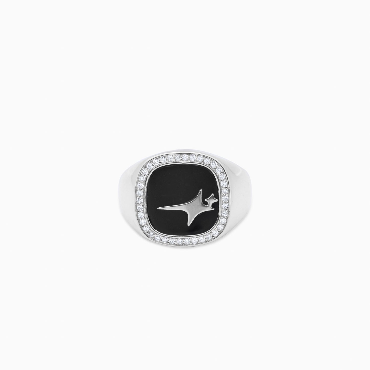 Iced Raw ring Argentée - Motif Noir