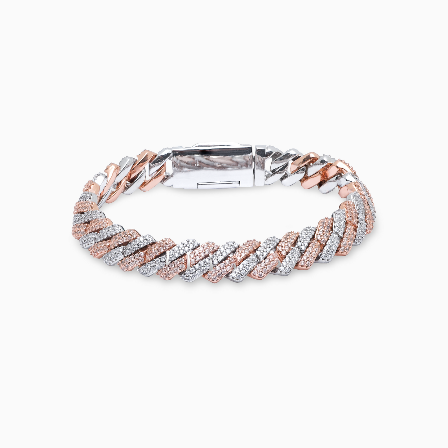 Bracelet Prong link 8 mm bicolore