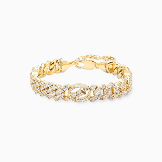 Bracelet Prong link Signature 10mm Doré