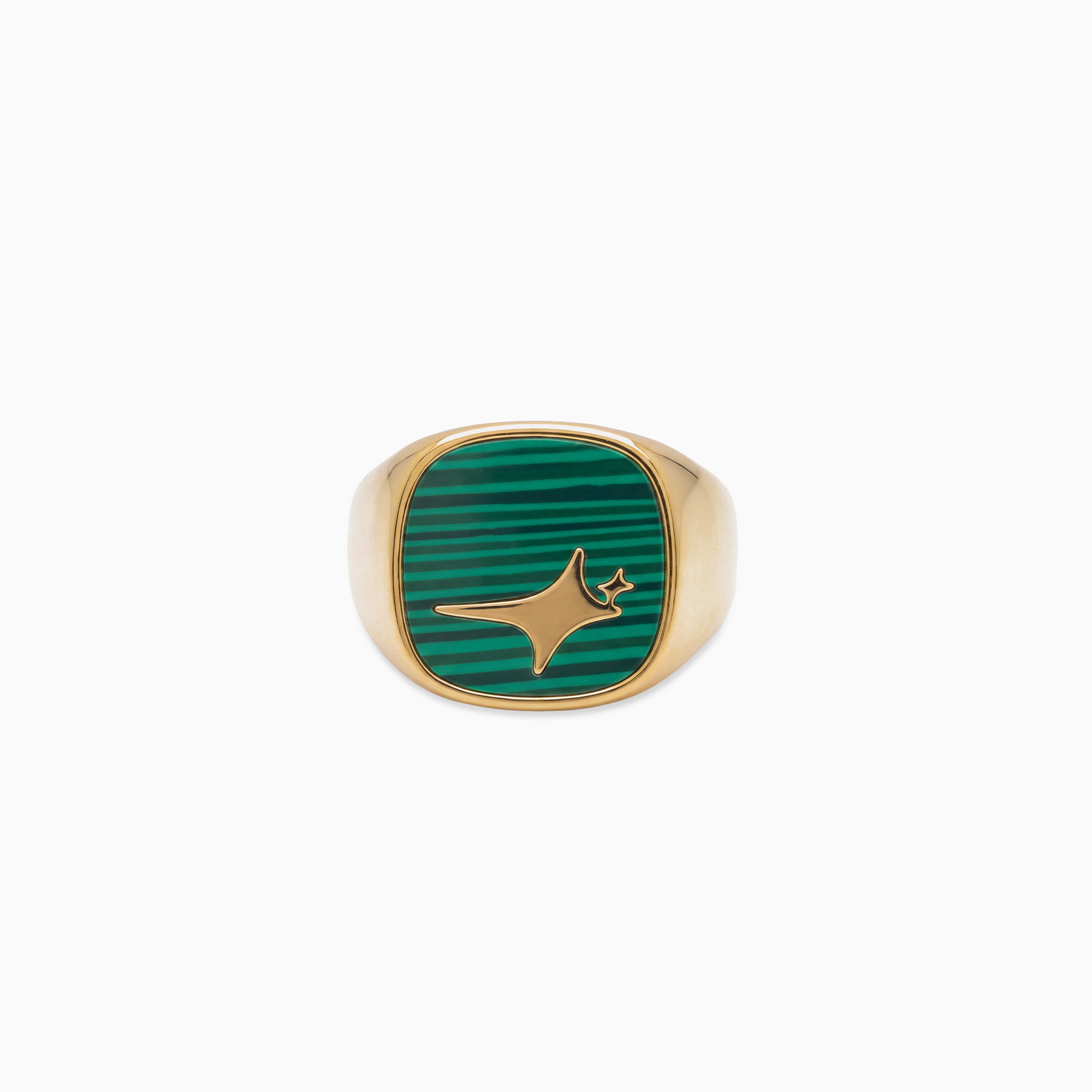 Raw Ring Gold - Green Pattern