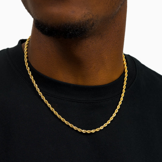 Rope chain 4 mm gold