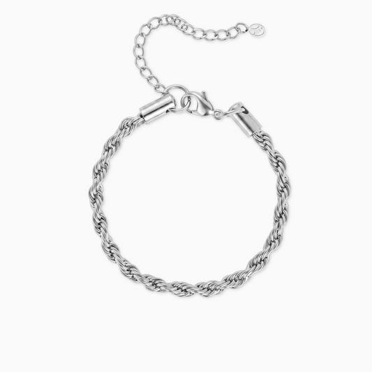 Bracelet Rope 4 mm argenté