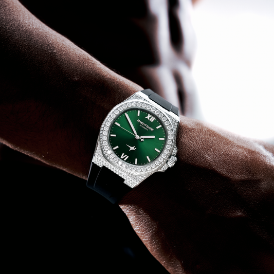 Iced ASON1 - Cadran Vert & Bracelet Rubber - Moissanite VVS