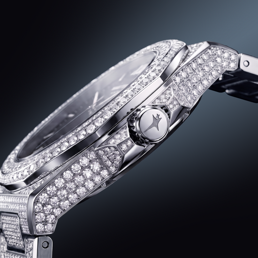 Iced ASON1 - Cadran Skeleton & Bracelet Acier inoxydable 316L - Moissanite VVS