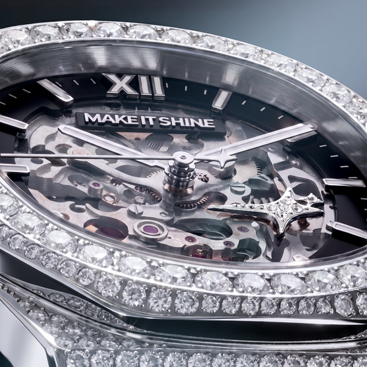 Iced ASON1 - Cadran Skeleton & Bracelet Acier inoxydable 316L - Moissanite VVS