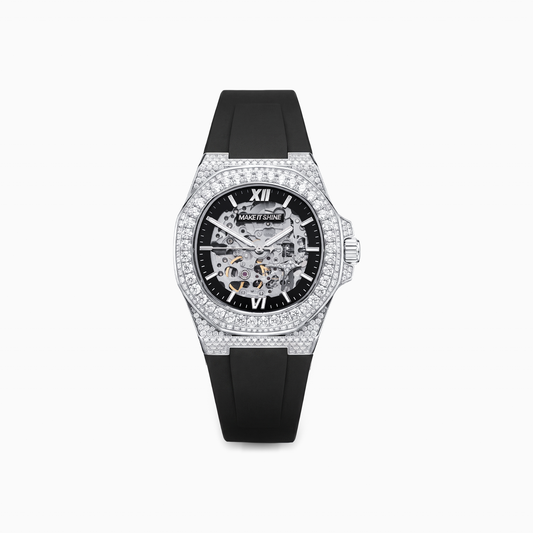 Iced ASON1 - Cadran Skeleton & Bracelet Rubber - Moissanite VVS