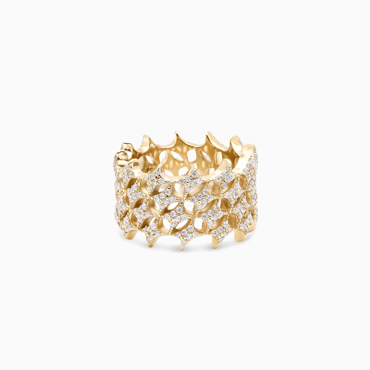 Iced Starfield band - Argent 925 / Dorure Or jaune & Moissanite VVS