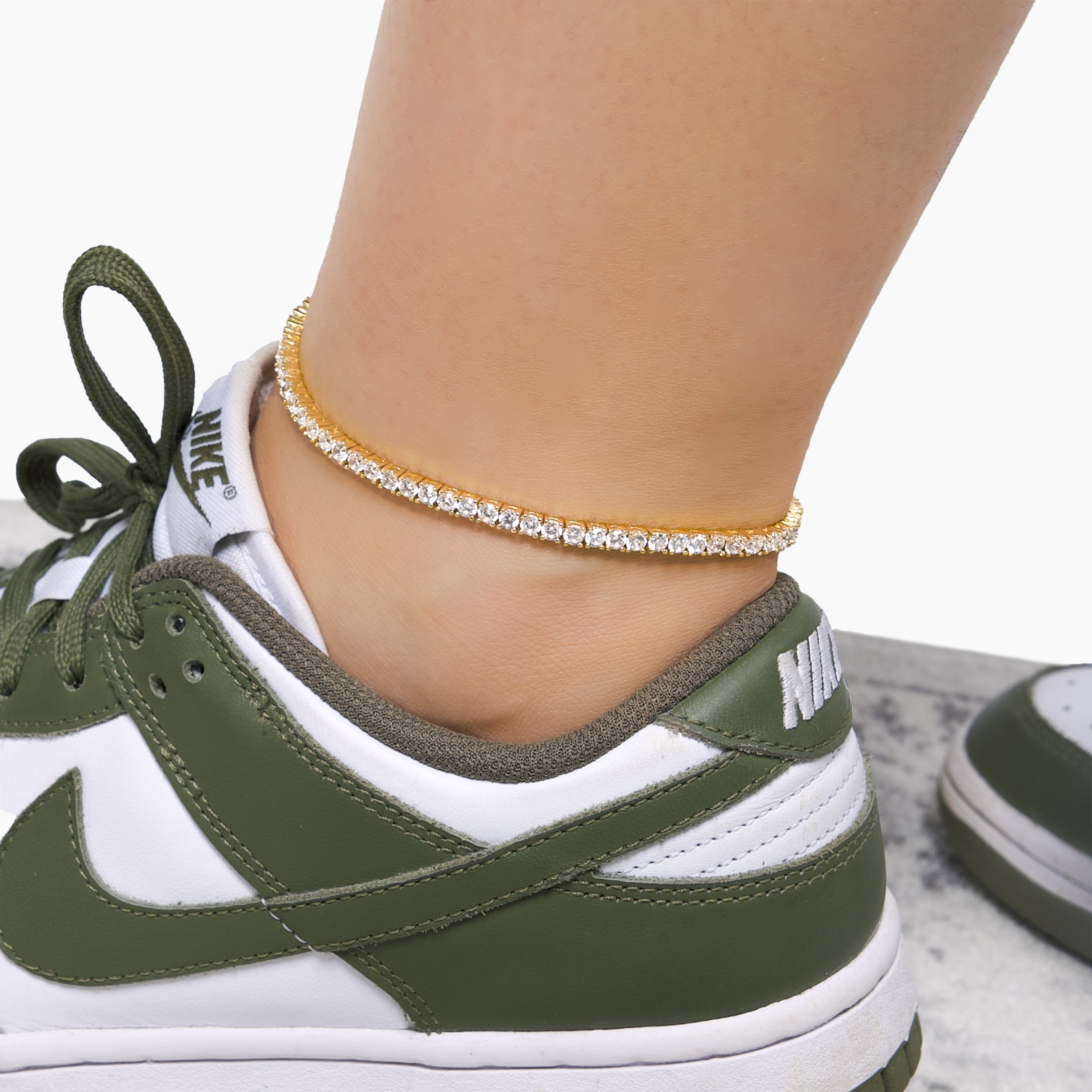 Bracelet Cheville Initiale R Cristal Or - Chaîne Tennis CZ Lettre Hip Hop Pied Bijoux Femme