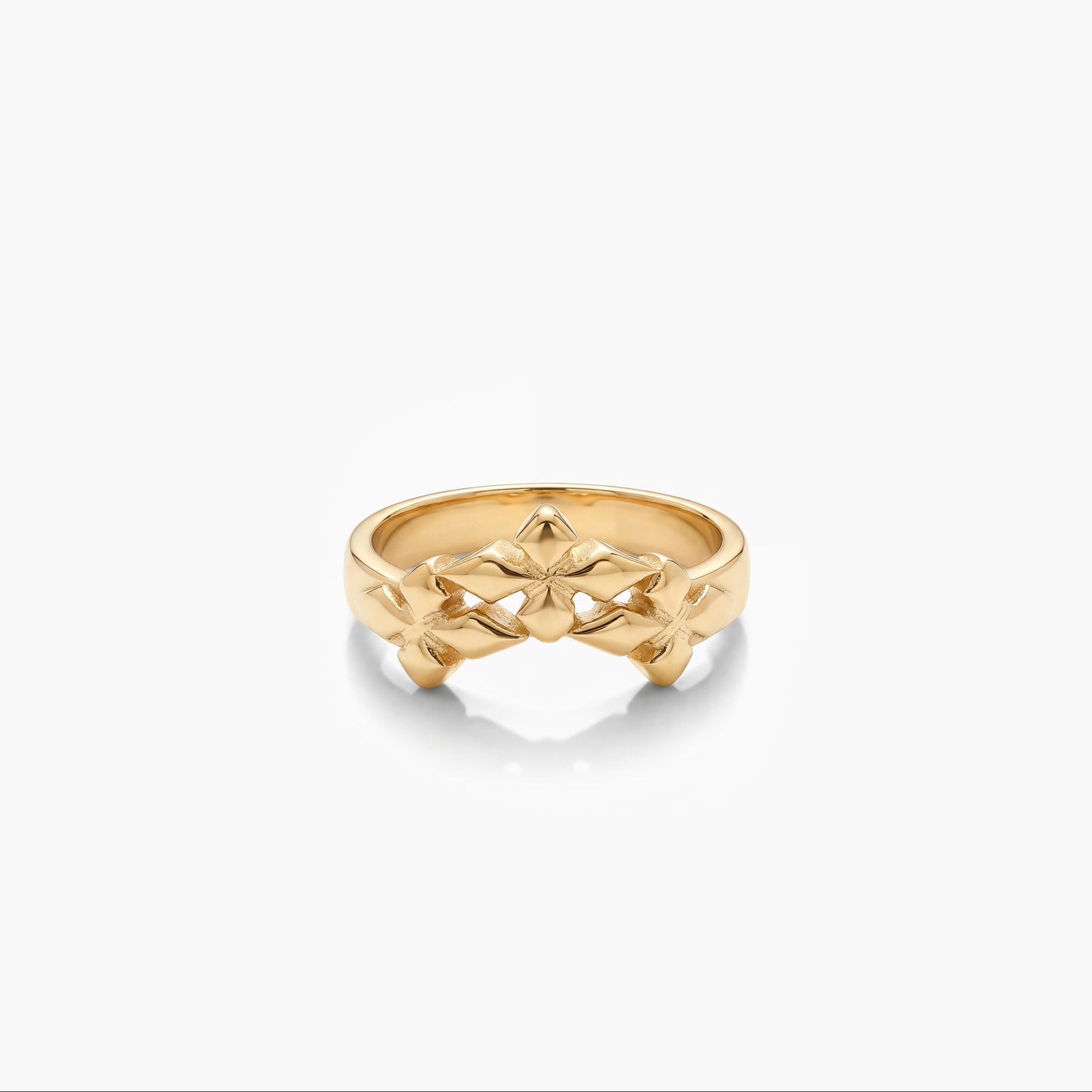 Triple crossed star ring - Gold