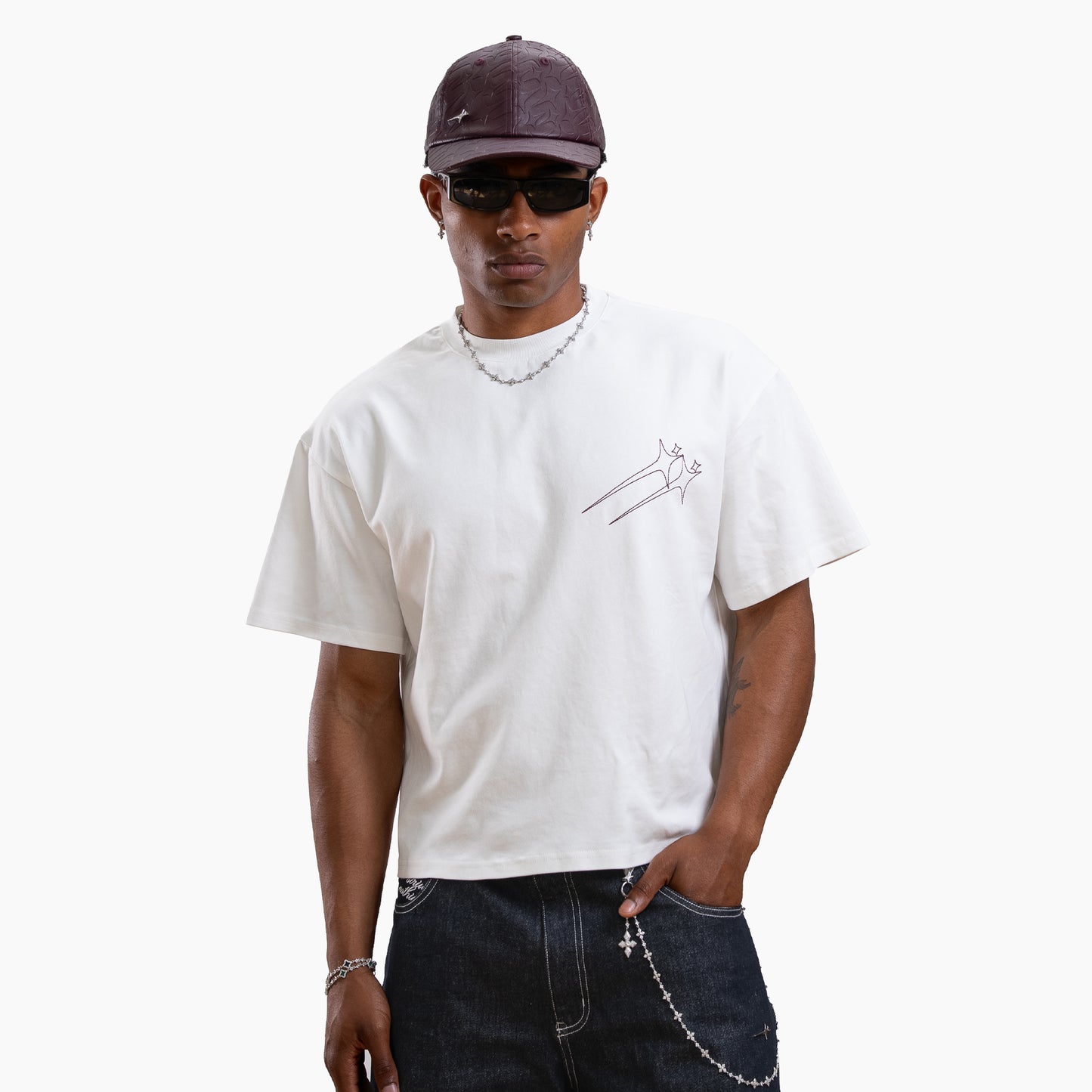 T-shirt Twin Stars - Blanc