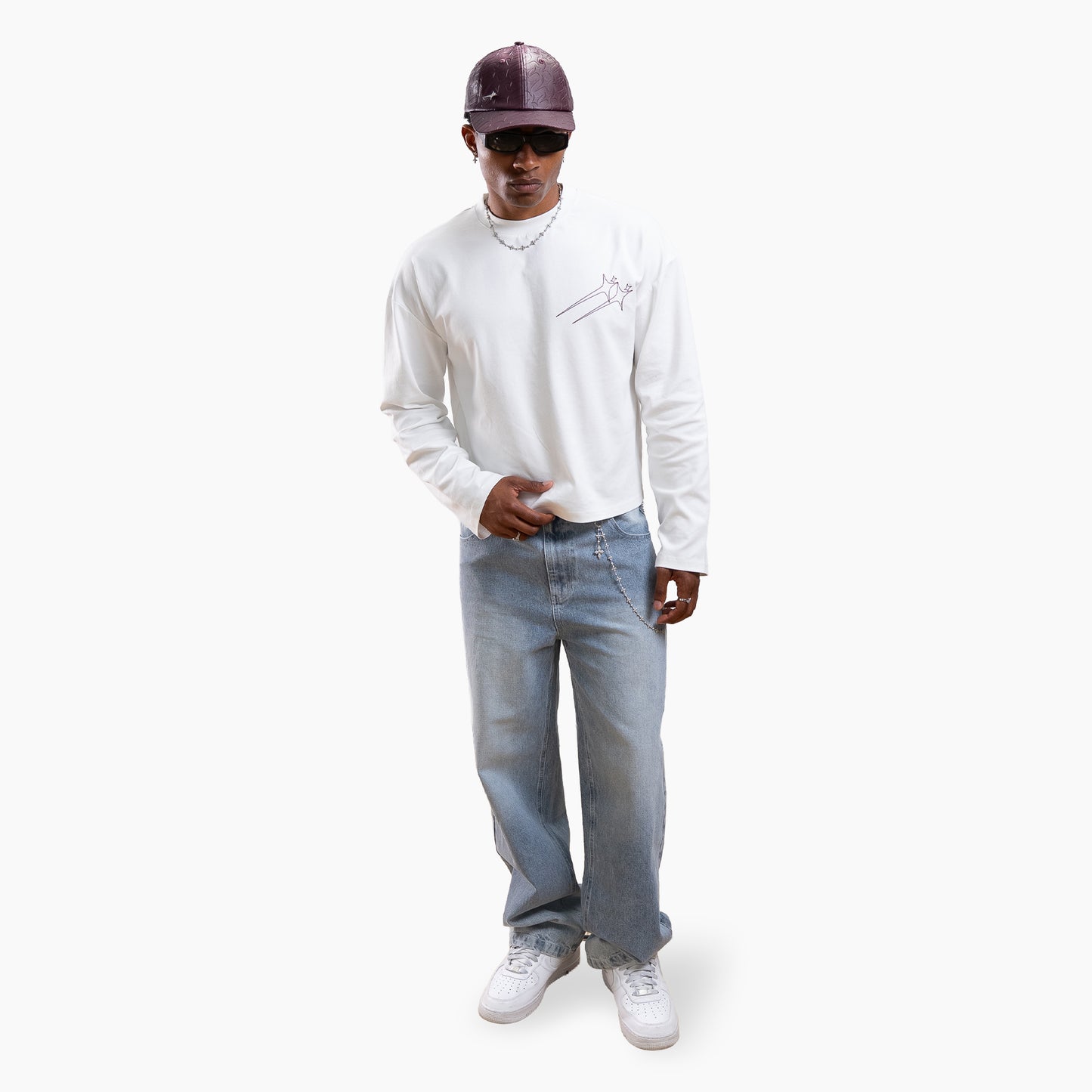 Long sleeve Twin Stars - Blanc