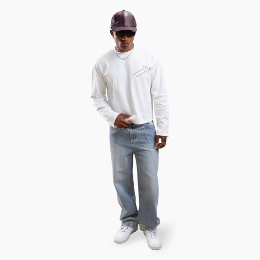 Long sleeve Twin Stars - Blanc