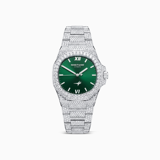 Iced ASON1 - Cadran Vert & Bracelet Acier inoxydable 316L - Moissanite VVS