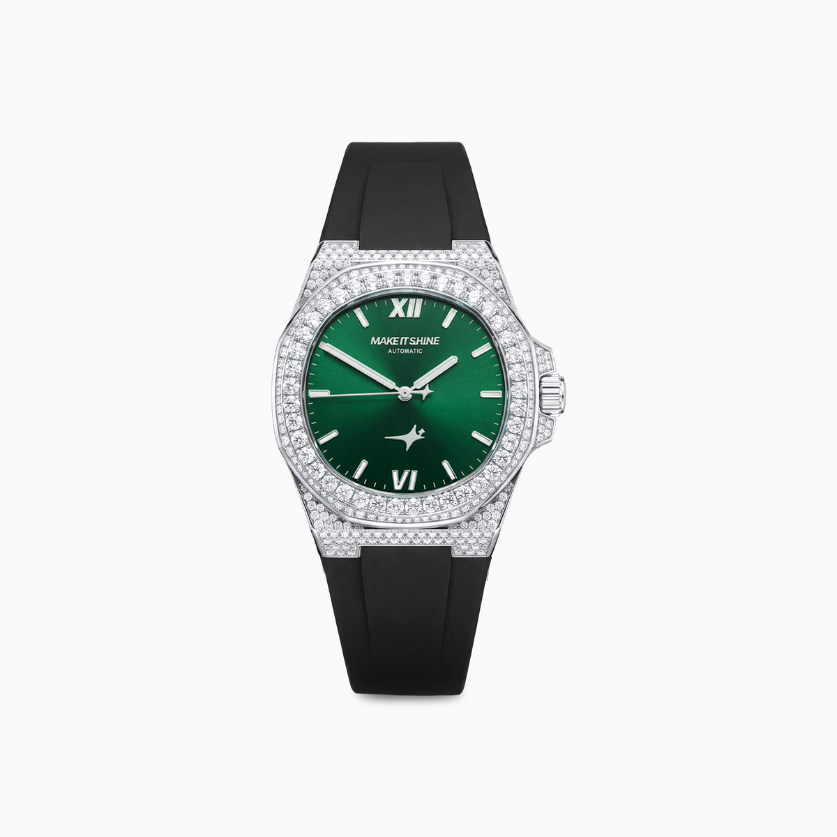 Iced ASON1 - Cadran Vert & Bracelet Rubber - Moissanite VVS