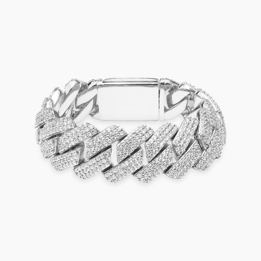 Bracelet Prong link 19mm argenté